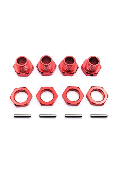 Choice محول محاور سداسية العجلات من الألومنيوم M17 مقاس 17 مم باللون الأحمر، ...