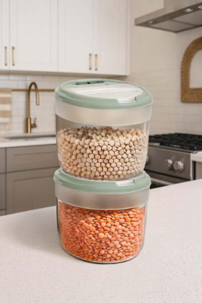 Kitchen Life 2-Piece Large Size Flour Storage Container with Locking Lid - Storage Set (8 Liters)