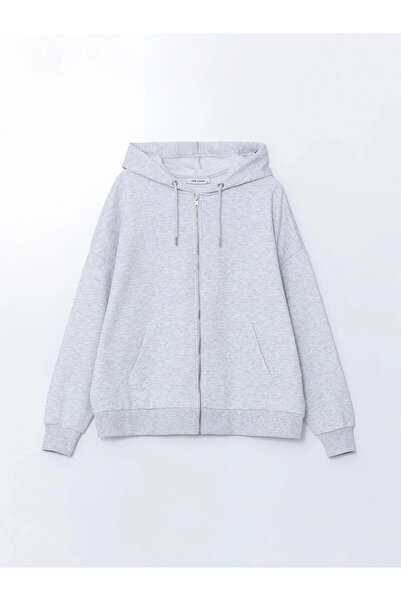 DeFacto Hooded Oversize Women's Zippered Sweatshirt