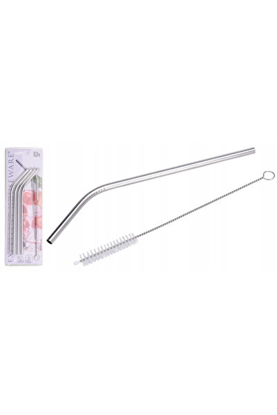 Other Zestaw 4 słomek metalovych ze stali nierdzewnej 21,5cm + Szczoteczka