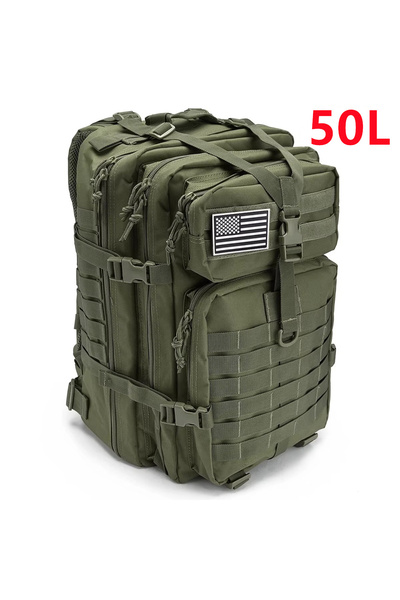 Choice حقيبة ظهر تكتيكية للرجال سعة 50 لترًا باللون الأخضر 30 لترًا/50 لترًا ...