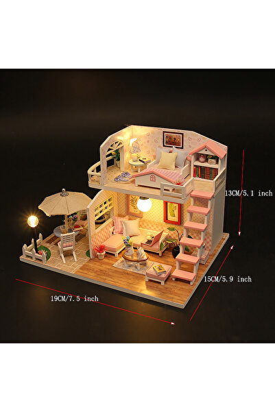 Choice M033 بدون غطاء DIY Mini Dollhouse Kits Hourly Light Studio House Sea V...
