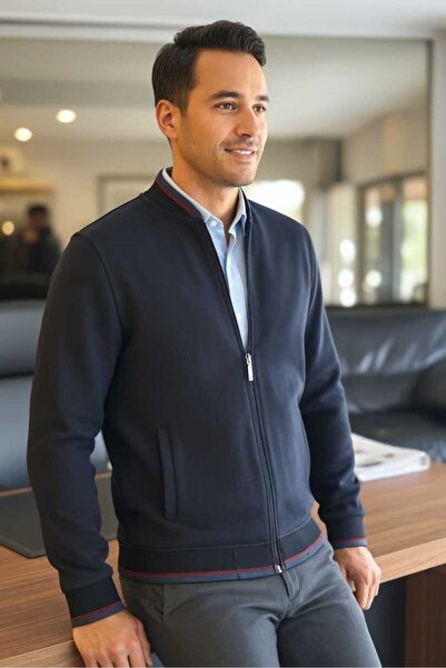 Voltaj Φούτερ Andy με φερμουάρ σε μπλε ναυτικό χρώμα