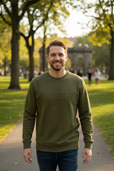 Voltaj Ανδρικό φούτερ με λαιμόκοψη Cora πράσινο