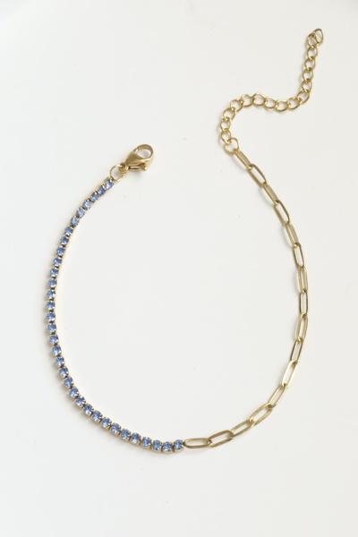 DEMOKAN Women's Steel Bracelet Thin Waterway Ellipse Mix Chain Bracelet