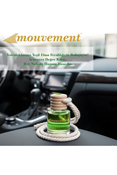 MOUVEMENT Yeşil Elma 8 ml Oto Kokusu – Dinamik ve Taze Bir Enerji