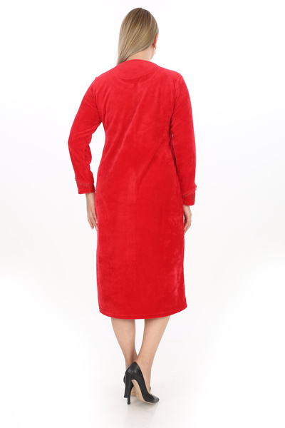 STELLETO Premium Velvet Plus Size Dress with Embroidery and Stone Work on the Bust Detail