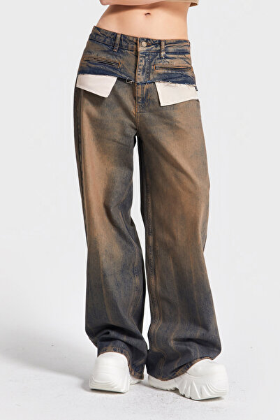 its basic Blugi K.Tint pentru femei, culoare 35w5-85, cu design special, 100% denim din bumbac