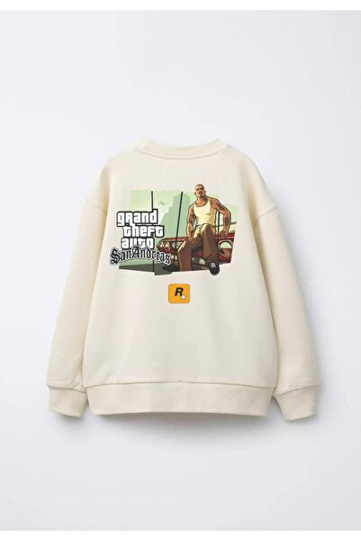 Daisy Dolly Boy's 3-Thread Unbrushed Cotton Sweatshirt