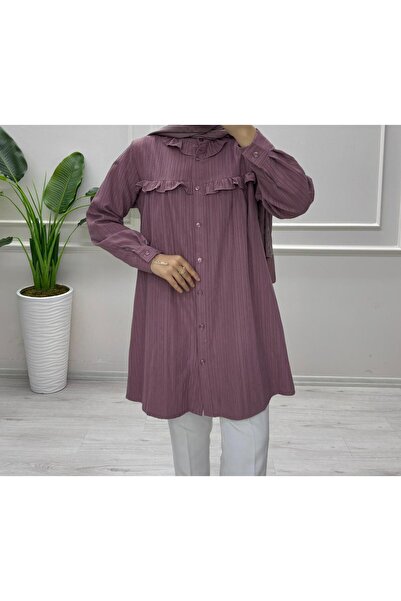 moda acar Firfir Detailed Burumcuk Fabric Tunic
