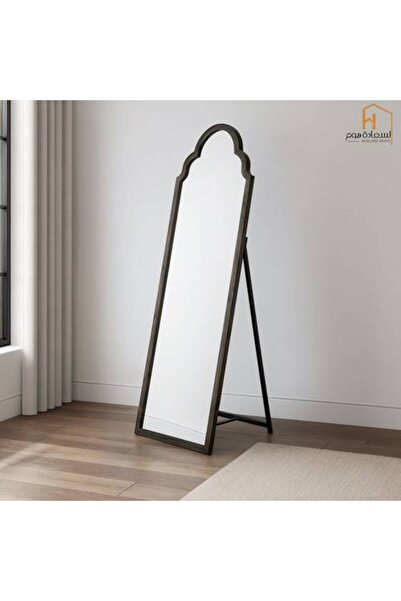 Al Saada Home Featured Product Wooden Standing Mirror - 170 x 60 cm - Dark Brown