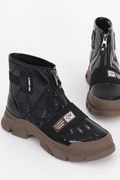 Mamito Ayakkabı Cnf 0574 Parachute Fabric Front Zipper Detail Short Boots