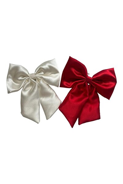 KEY KIDS Cataramă cu fundă roșu-alb cu agrafă