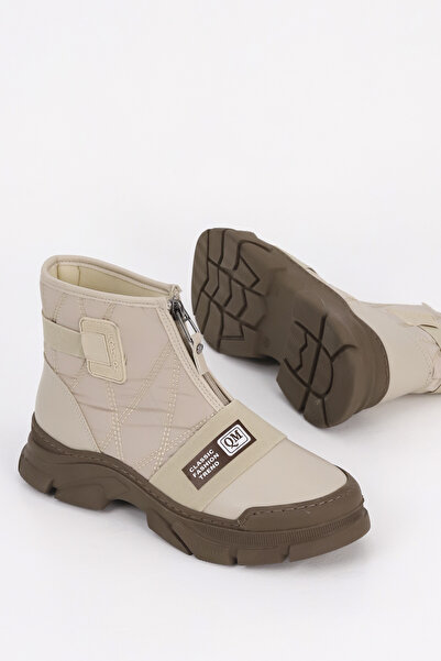 Mamito Ayakkabı Cnf 0574 Parachute Fabric Front Zipper Detail Short Boots