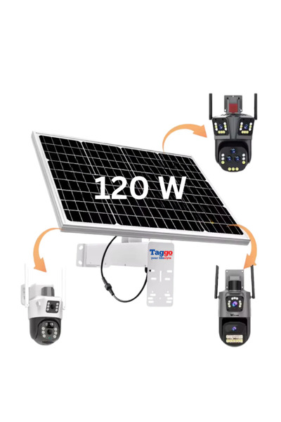 Taggo Kit panouri solare de 120W, baterie de 60Ah, ieșire de 12V, rezistent l...