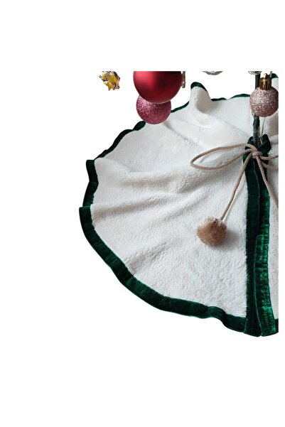 MODA NUR Christmas Tree Skirt, Pine Tree Foot Carpet Cover, Off-White Color, Plush 70 cm