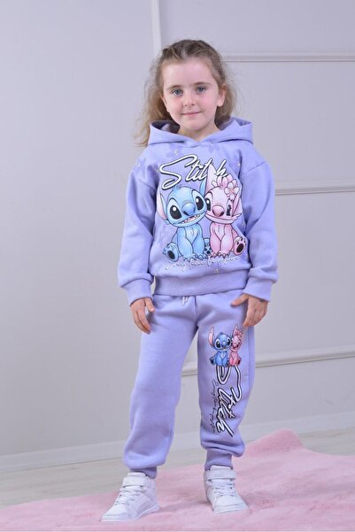 ÖRZİKİDS Set de trening pentru fete cu glugă, cu imprimeu, cu 3 șnururi