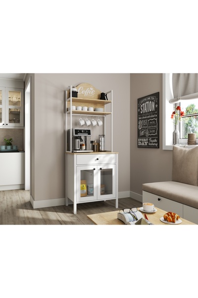 Sakura Ahşap Hunerika Sanda 2 Kapaklı1 Çekmeceli kahve dolabı-Wood Beyaz-Mini...