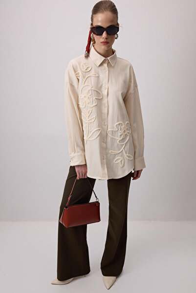 Touché Privé DOĞAL DOKULU NAKIŞLI GÖMLEK