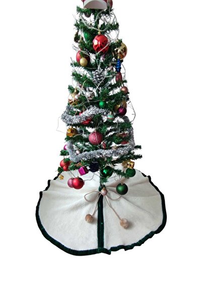 MODA NUR Christmas Tree Underlay Cover, Pine Tree Foot Carpet Cover, Off-White Color, Plush 80 cm