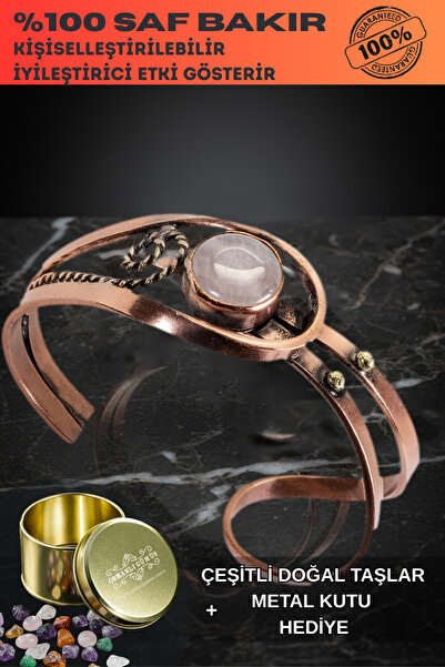 OSMANLI GÜMÜŞ Kadın Bakır Bileklik - Sedef Taşlı Burgu Model Kadın Bilezik Metal Kutu ve Doğal Taşlar