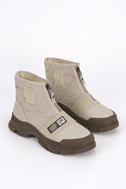 Mamito Ayakkabı Cnf 0574 Parachute Fabric Front Zipper Detail Short Boots