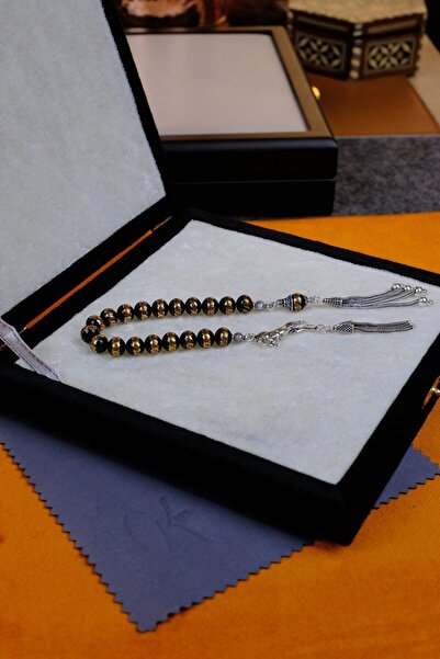 dergah tesbih Solid Brass Wrapped Silver Tassel Zaza Oltu Stone Prayer Beads