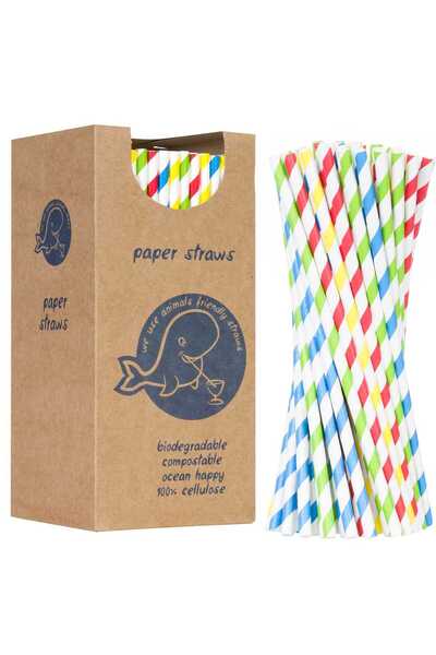 Other paper straws PAPER STRAWS 6/205mm - mix 250pcs.