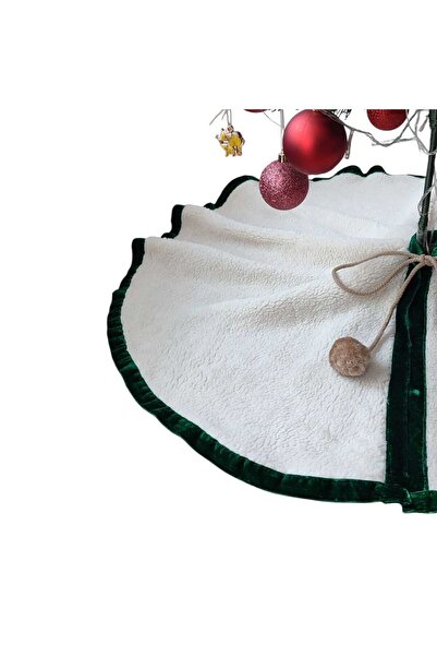 MODA NUR Christmas Tree Underlay Cover, Pine Tree Foot Carpet Cover, Off-White Color, Plush 80 cm