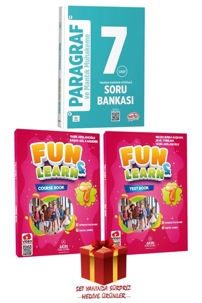 Editör Yayınevi 7. Sınıf Paragraf ve Mantık Muhakeme Soru Bankası+Fun&Learn İ...