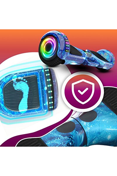 Other Electric Hoverboard — 6.5" Wheels, Bluetooth Speaker, LED Lights, with Protective Gear