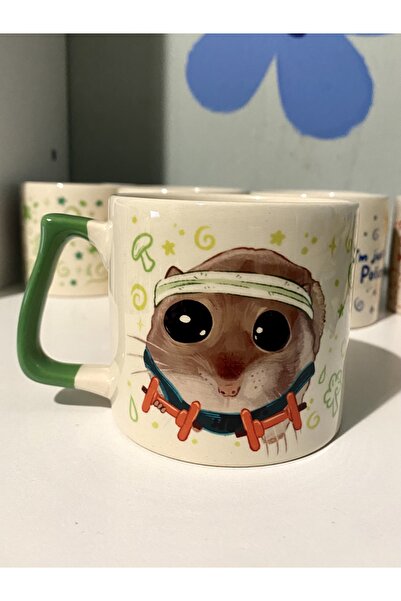 westartic Sad Üzgün Hamster - Meslek: Sporcu (Athlete) Kupa Bardak Fincan