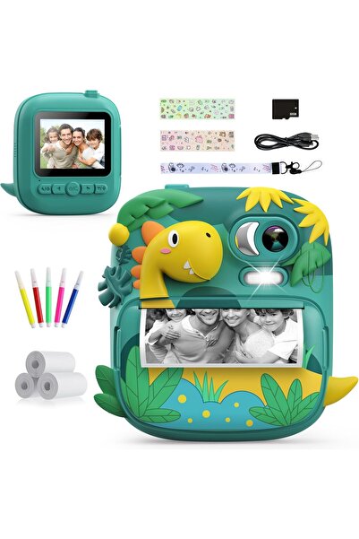 CAMCLID كاميرا أطفال للطباعة الفورية، شاشة 2.4 بوصة، فيديو عالي الدقة 1080 بك...