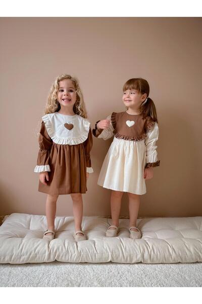 Little Pumpkin Φόρεμα για κορίτσια με λεπτομέρεια καρδιάς στο λαιμό, φόρεμα για τα γιορτά (μακρυμάνικο)