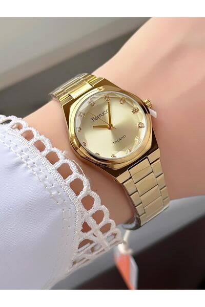 Ferrucci ساعة نسائية بسوار معدني بمينا بسيط