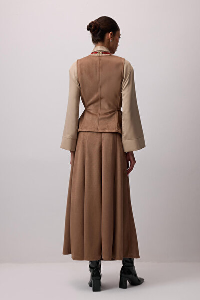 Touché Privé Vest Skirt Suede Suit