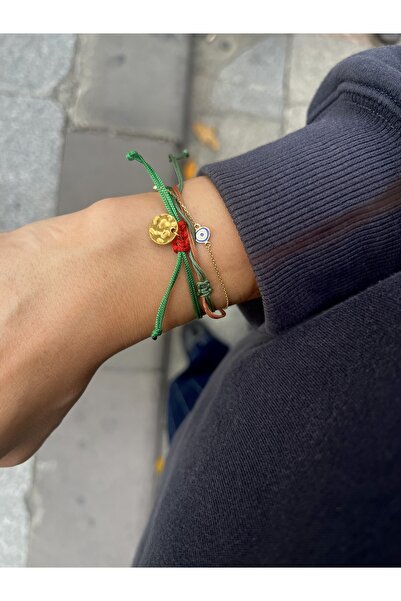 Hoop jewelery çelik pullu yeniyıl ip bilekliği