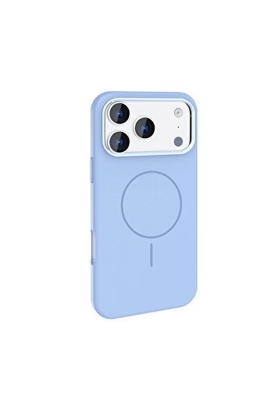 Gpack iPhone 17 Pro Max uyumlu Kılıf Edi Silikon M-Safe Şarj Özellikli Mavi