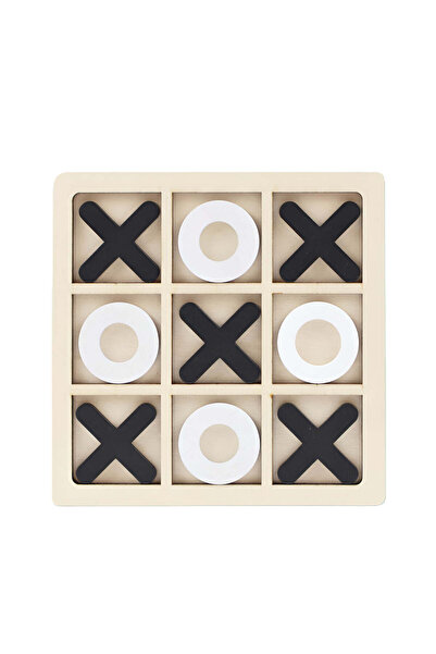 Montessori Tic Tac Toe Toy, Educational, Interactive, Wooden, X And ​​O, 9 Pieces, White