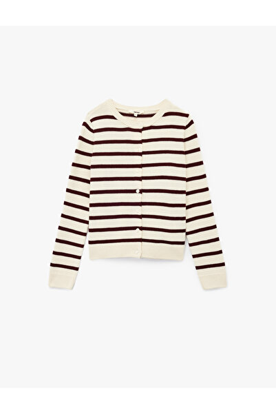 Koton Hosszú ujjú, gombos, nyakú, csíkos kötött kardigán