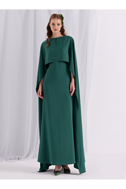 Store Wf Emerald Evening Cape Dress