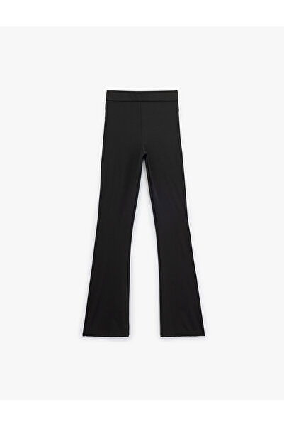 Koton High Waist Piped Flared Sports Leggings