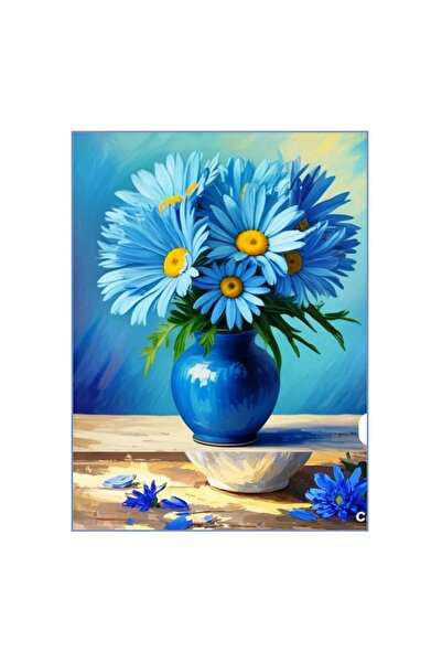 MATTELOT TOYS Set pictura pe numere Margarete albastre, Tablou pe sasiu 20 x ...