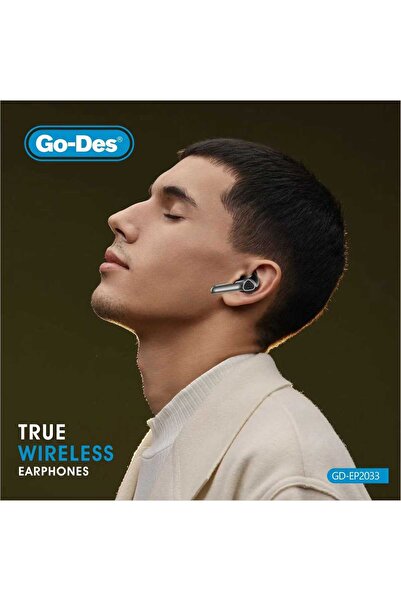 Go-Des TWS Bluetooth 5.3 Earphones with Touch Control, HD Microphone, Digital Display, and Call Noise Reduction