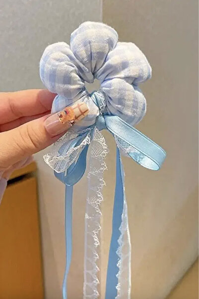 CSR AKSESUAR cataramă cu papion în carouri albastre cu panglică