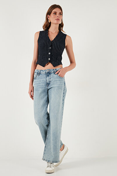 Lela Stretch Fitted Fit V-Neck Buttoned Vest Vest 5865971