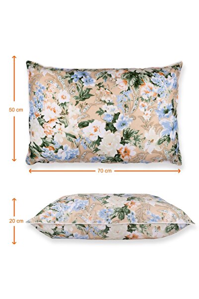 Pernador Set of 2 pillows with 15% goose down and feather, 50x70 cm, Blue Flowers