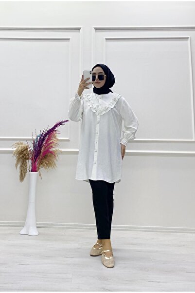 moda acar Strawberry Fabric Tunic with Stone Details