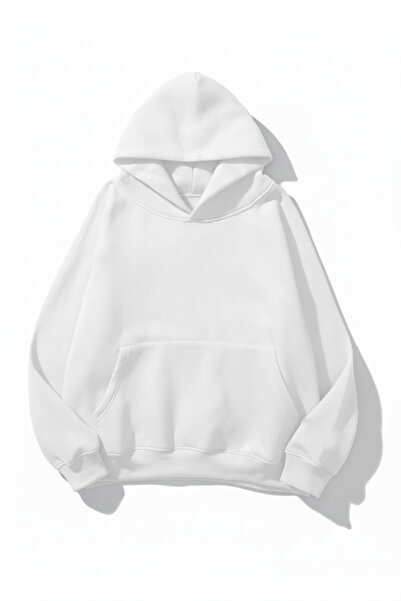 uyguntarz Unisex-Sweatshirt mit weicher Textur, einfarbig, 3-fädig, Oversize – schlichtes und modernes Aussehen