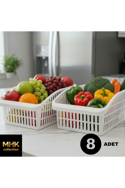 MHK Collection 8 Large Refrigerator Organizer Baskets